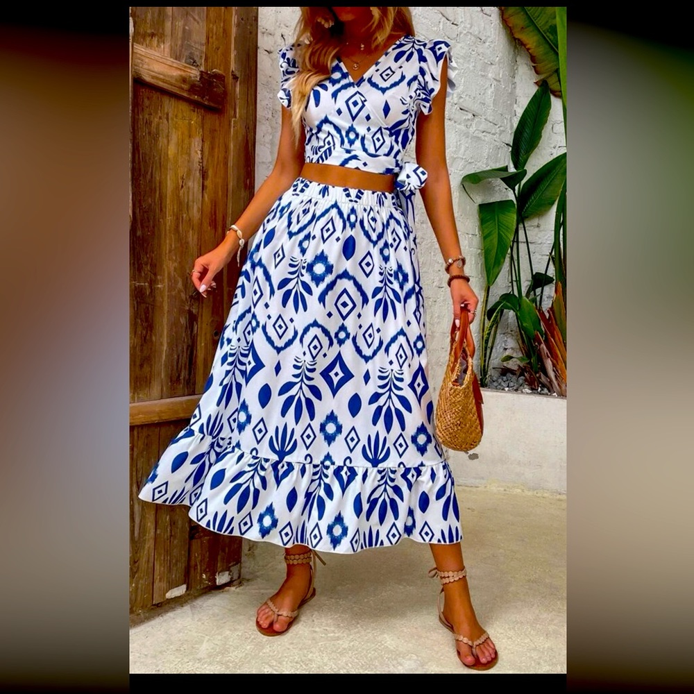 Maxi Dress 2 piece Skirt Set